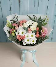 Букет цветов из:  Розы, Лизиантусы и Хризантемы в Ишне