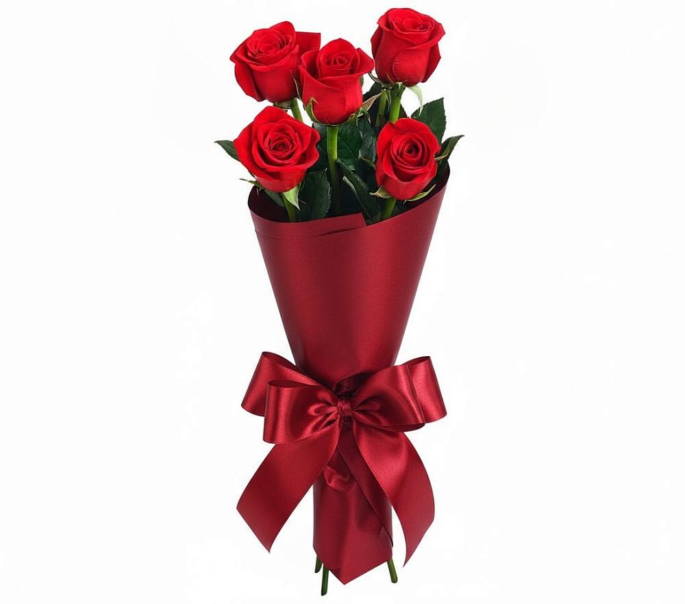 Букет 5 Красных роз Эдлесс Лав в Ишне