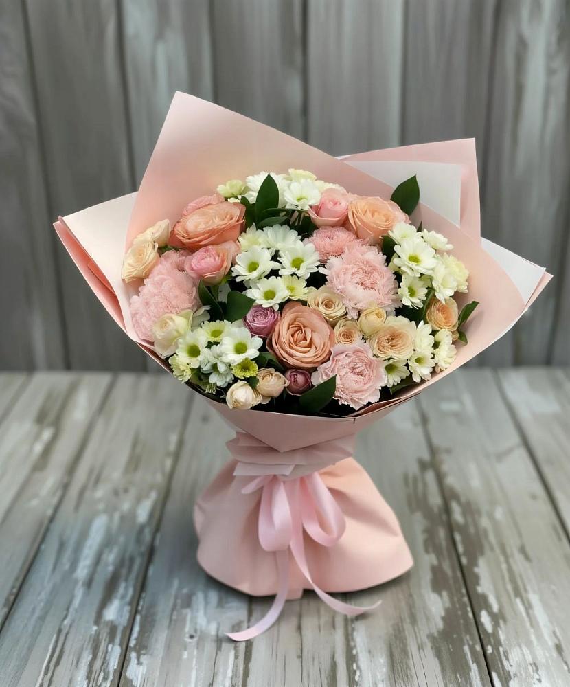 Букет цветов из: Гвоздики, Розы и Хризантемы в Ишне