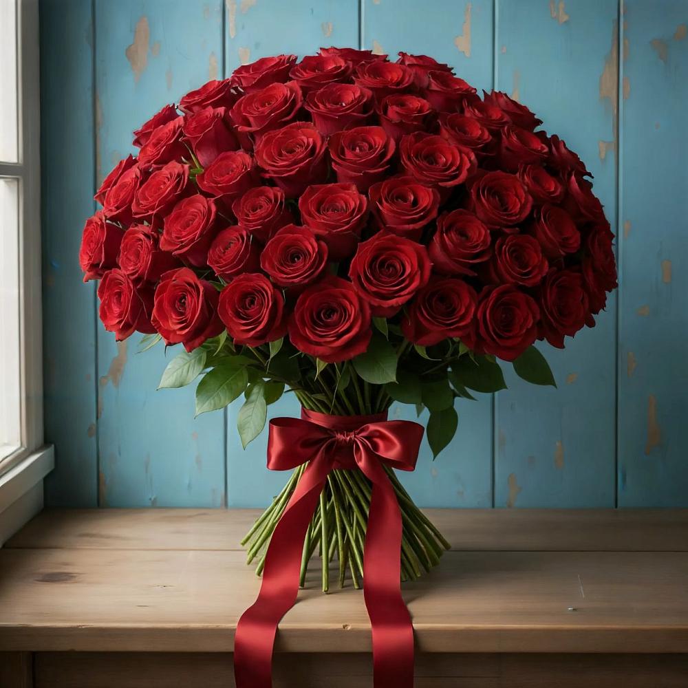 Букет Красные розы Блэк Меджик в Ишне