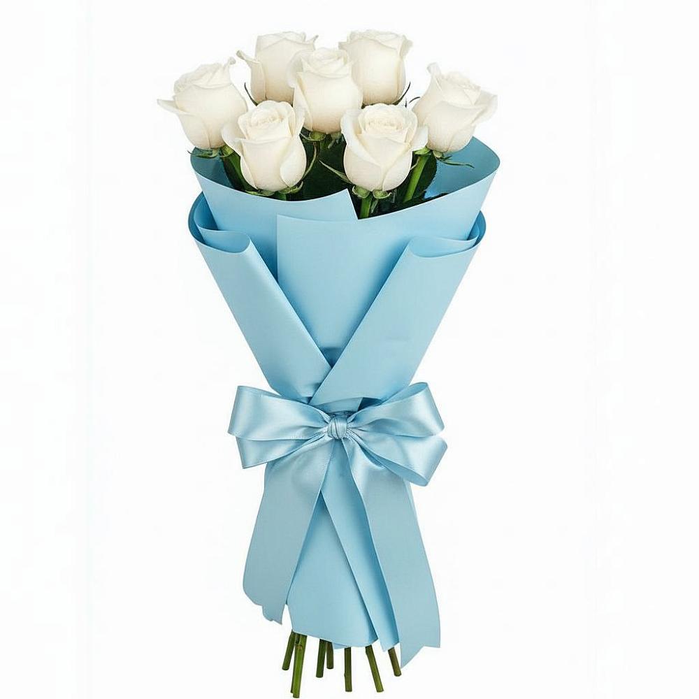 Букет 7 белых роз Проуд в Ишне