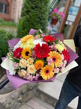 Букет цветов из:  Герберы, Ромашки, Хризантемы, Розы и Подсолнухи #REPLACE_PRED# Ишне