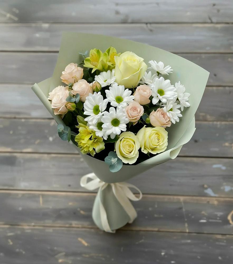 Букет цветов из: Альстромерии, Розы и Хризантемы в Ишне