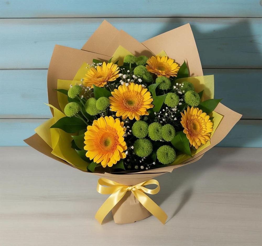 Букет цветов из: Герберы и Хризантемы в Ишне