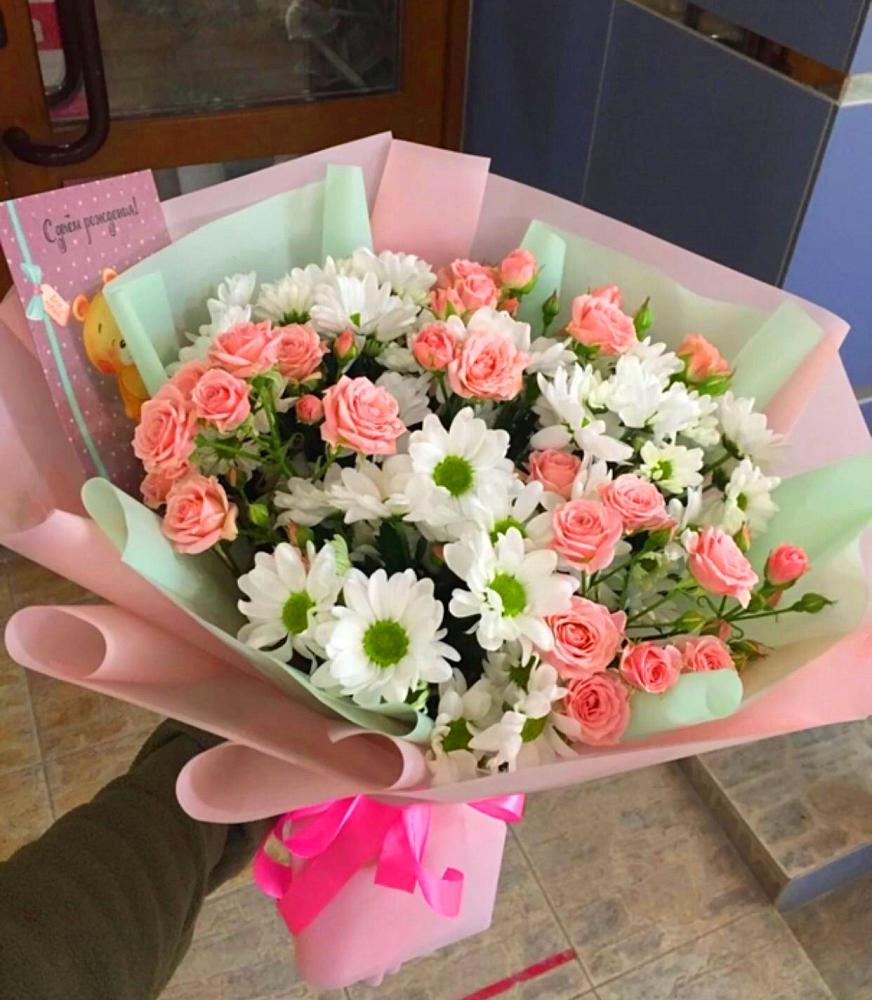 Букет цветов из: Розы и Хризантемы в Ишне