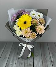 Букет цветов из:  Розы, Герберы и Хризантемы #REPLACE_PRED# Ишне