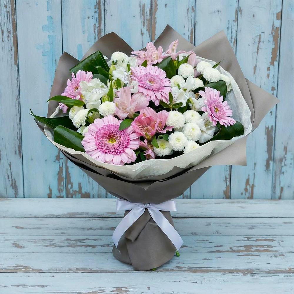 Букет цветов из: Герберы, Альстромерии и Хризантемы в Ишне
