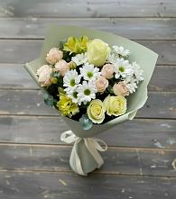 Букет цветов из:  Альстромерии, Розы и Хризантемы в Ишне