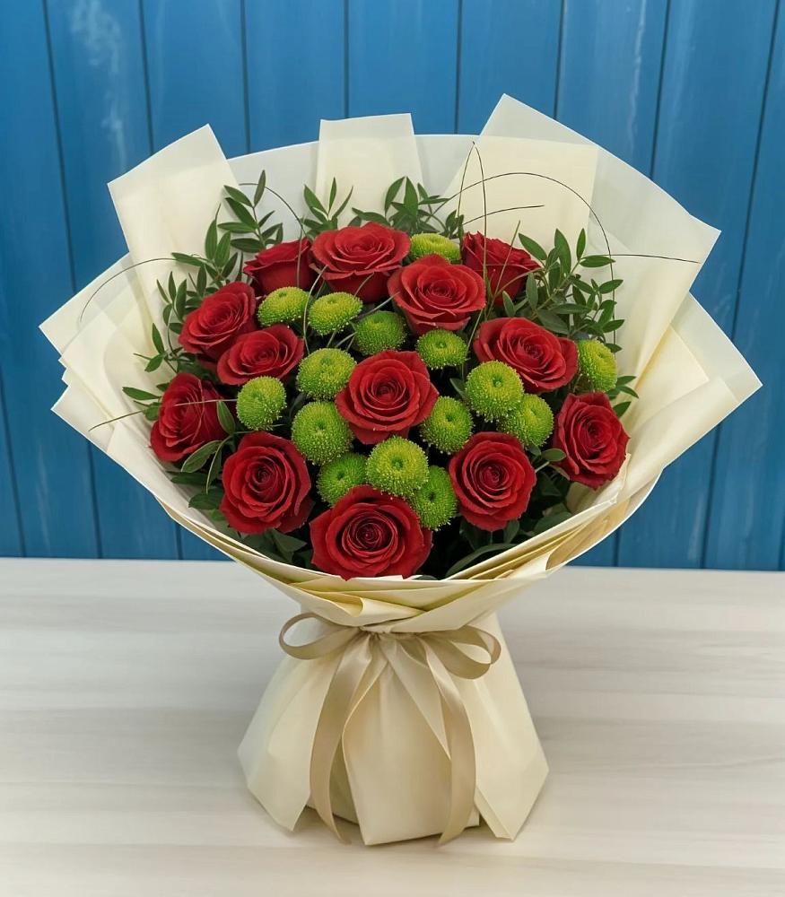 Букет цветов из: Розы и Хризантемы в Ишне