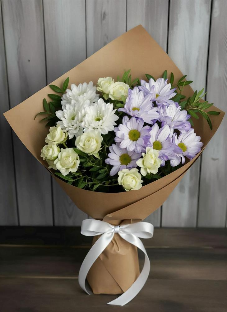 Букет цветов из: Хризантемы и Розы в Ишне